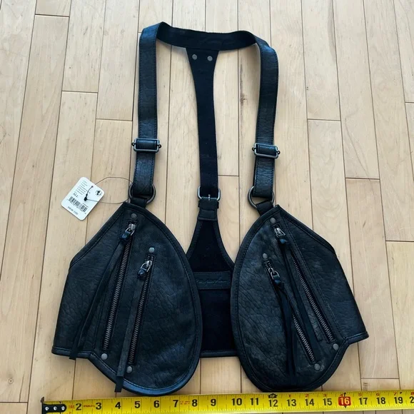 Free People Olympia Leather Vest in Washed Black - Picture 5 of 10